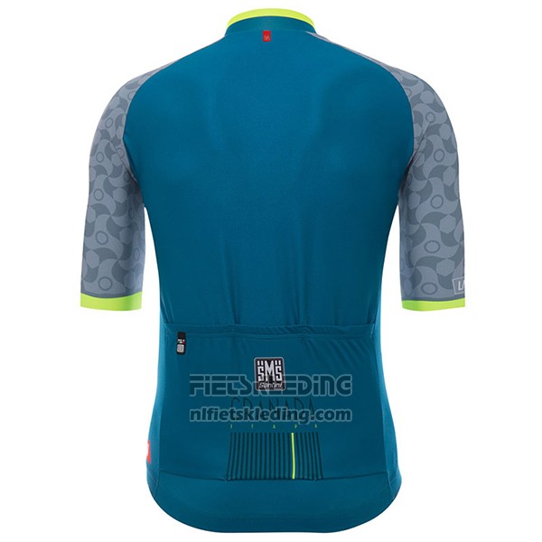 2017 Fietskleding Granada Vuelta Espana Blauw Korte Mouwen en Koersbroek